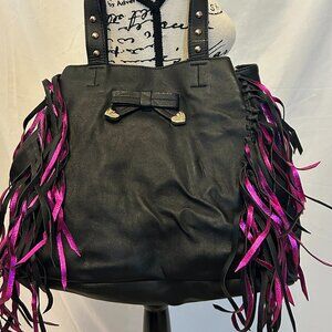 Betsy Johnson Fringe Shoulder Bag